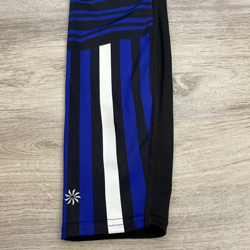 Athleta Black with Red, White & Blue Stripes Cropped Leggings Size XS